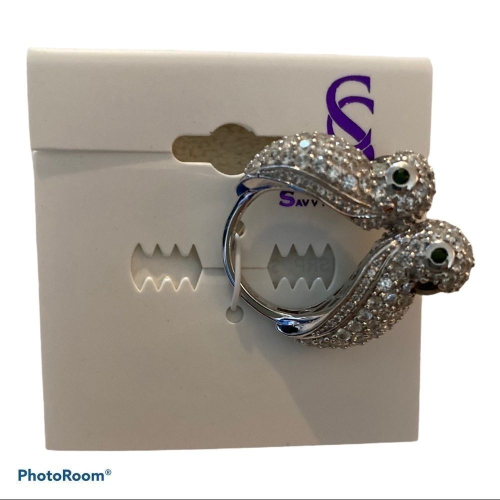 Savvy Cie Silver White Zircon & Gem Lovers Ring 6​